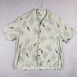 Island Fever Men's 2XL Blue Floral Hawaiian Rayon Button Down Tropical Shirt XXL